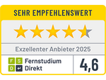 Fernstudium Direkt gibt 4,4 Sterne mit "Empfehlenswert"