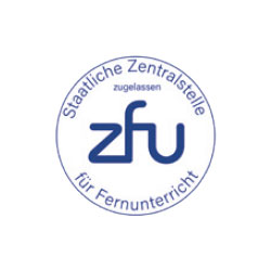 Siegel ZFU: von der Staatlichen Zentralstelle für Fernunterricht (ZFU) zugelassen